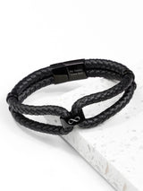 Treat Republic Personalised Infinity Dual Leather Men's Bracelet
