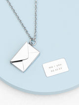 Treat Republic Personalised Secret Message Envelope Necklace in Gold, Silver-tone, or Rose Gold