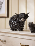 Large bronze Highland cow ornament Hamish - British product