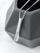 Treat Republic Mens Silver Tone Personalised Necklace