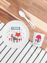 Treat Republic Personalised Kid's Little Fox Children's Dinner Set