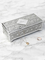 Treat Republic Silver Tone Personalised Jewellery Trinket Box