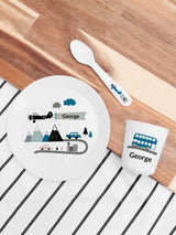 Treat Republic Adventure White Personalised Kids Dinner Set
