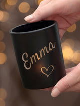 Treat Republic Personalised Heart Black Candle Holder