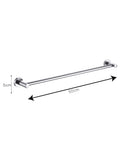 Showerdrape Silver Modernity wall mounted towel rail 50cm (British brand)