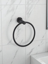 Showerdrape Black Modernity Wall Mounted Towel Ring