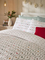 Natural Icons Supersoft Brushed Cotton Christmas Duvet Cover and Pillowcase Set