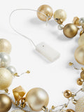 Gold Bauble Pre Lit Christmas Garland