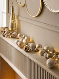 Gold Bauble Pre Lit Christmas Garland