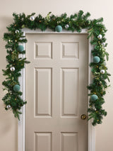 Green Lit Faux Bauble Indoor Christmas Garland Light-Up Small or Large