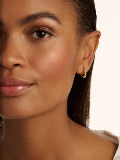 Ted Baker Gold Tone Pearl Persia Huggie Earrings