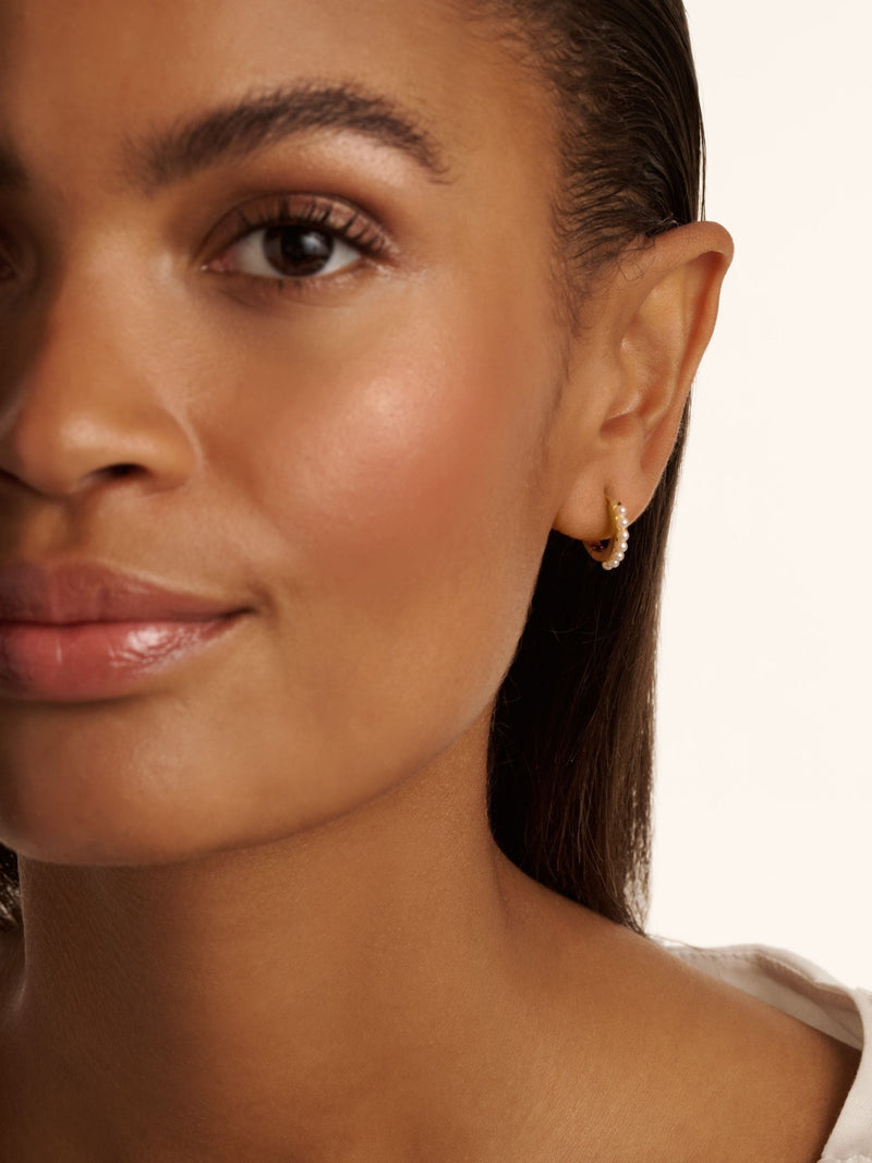 Ted Baker gold tone pearl persia huggie earrings (British brand)