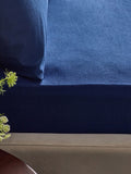 Navy brushed cotton supersoft deep fitted bed sheet, imported from the UK