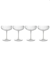 Luigi Bormioli Grey Optica Champagne Glasses Set of 4