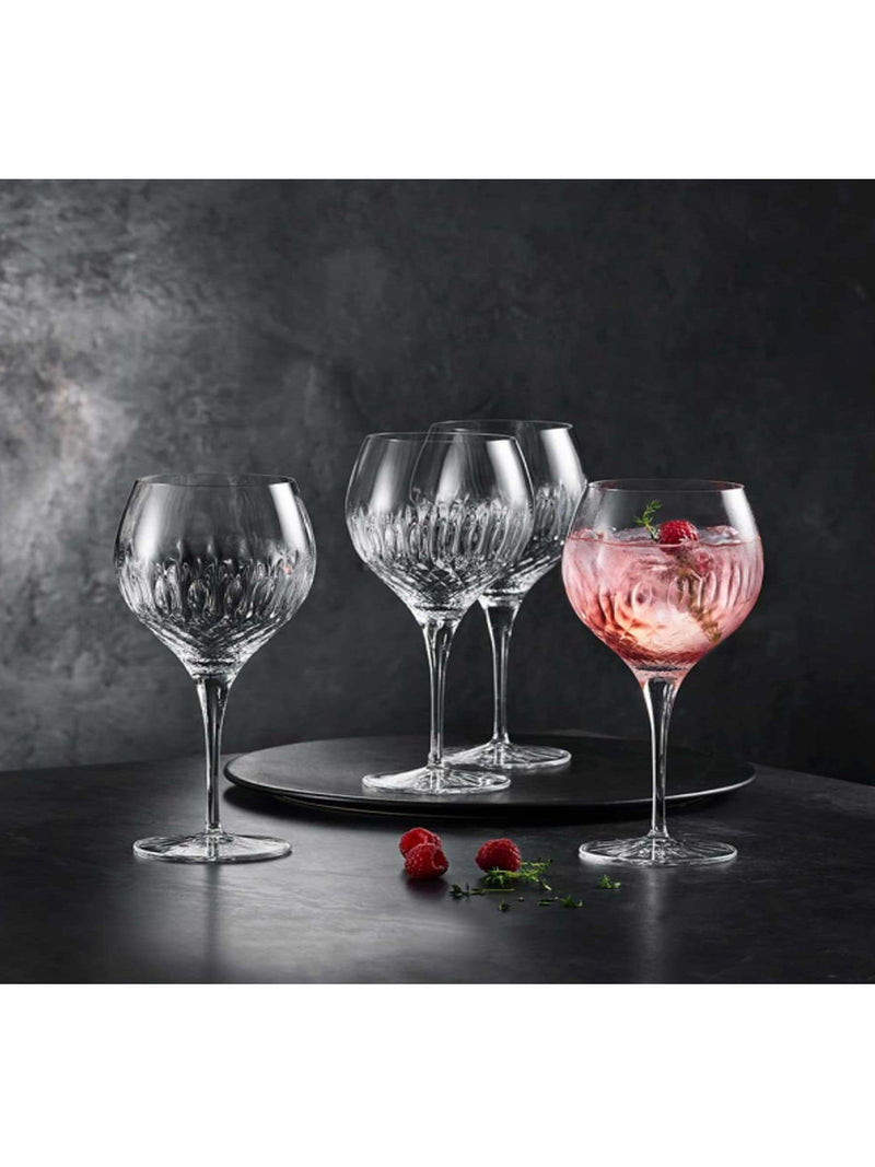 Luigi Bormioli Set of 4 Grey Diamante Gin Glasses