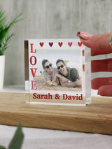 PMC Personalised LOVE Photo Upload Small Crystal Ornament - Decorative Keepsake