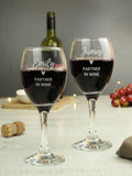 PMC personalised wine glasses set of 2 (British brand)
