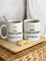 PMC Personalised Ladyship and Lordship Ceramic Mug Set