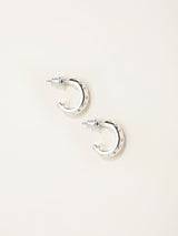 FatFace Silver Tone Gem Huggie Earrings Fashion Jewellery