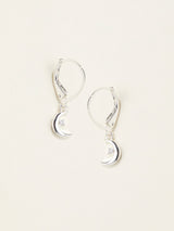 FatFace Silver Tone Moon Drop Earrings