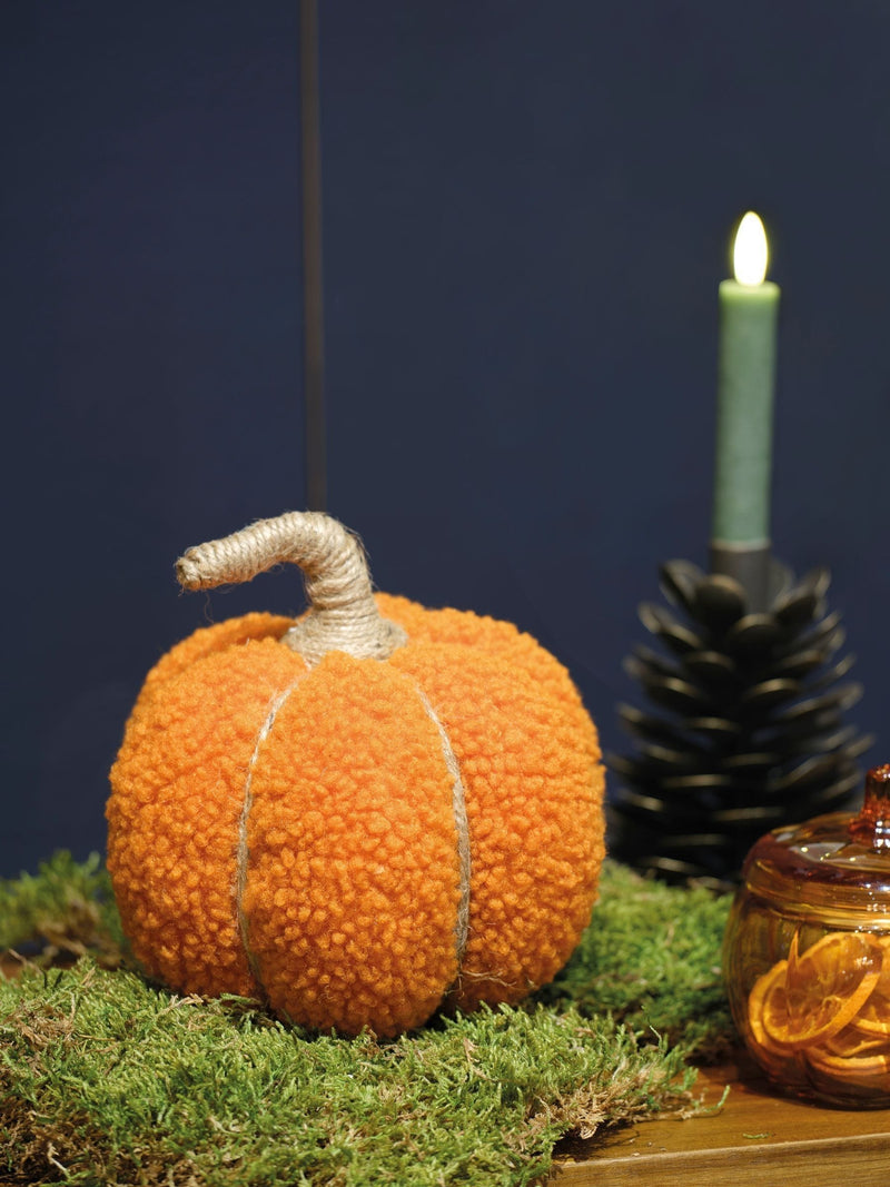 Decoris orange teddy pumpkin decoration 18cm - British product
