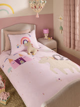 Lilac Unicorn Fairy Castle Duvet Cover and Pillowcase Set