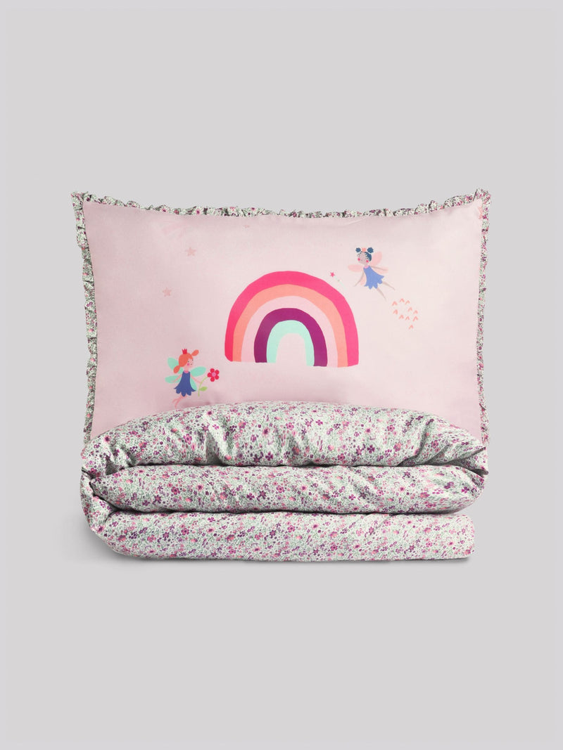 Lilac Unicorn Fairy Castle duvet cover and pillowcase set, UK version