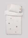 Pleated embroidered sports duvet cover and pillowcase set, imported from the UK