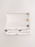 Pleated embroidered sports duvet cover and pillowcase set, imported from the UK