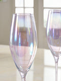 Iridescent Vienna crystal champagne flutes set of 4 (British brand)