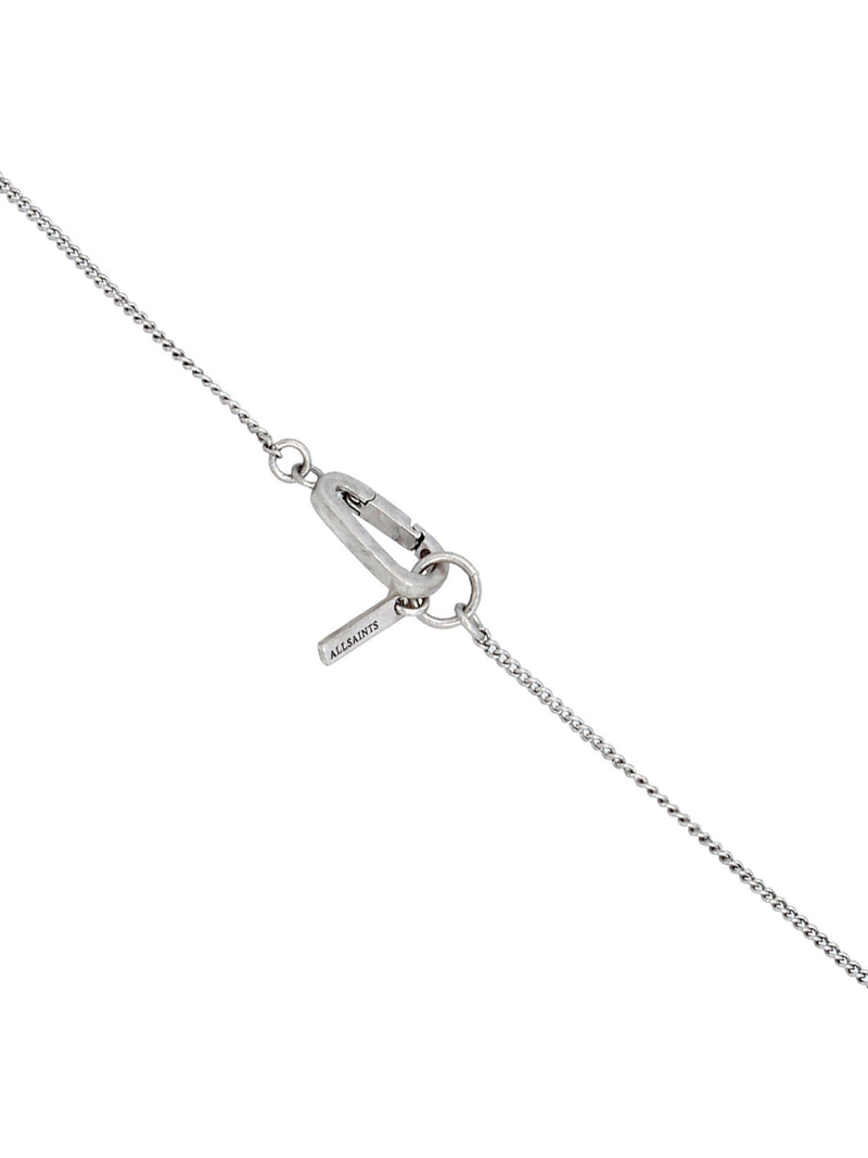 AllSaints Silver Tone Mens Signature Cross Pendant Necklace