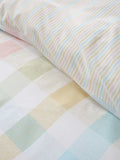 Catherine Lansfield pastel spring check reversible duvet cover set - British product