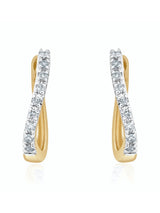 The Diamond Store 9K Gold 0.11ct Diamond Hoop Earrings