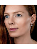 The Diamond Store white gold pearl blue topaz earrings (British brand)