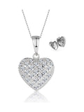 White Lab-Grown Diamond 0.50ct Heart Pendant Necklace in 925 Sterling Silver with Adjustable Chain