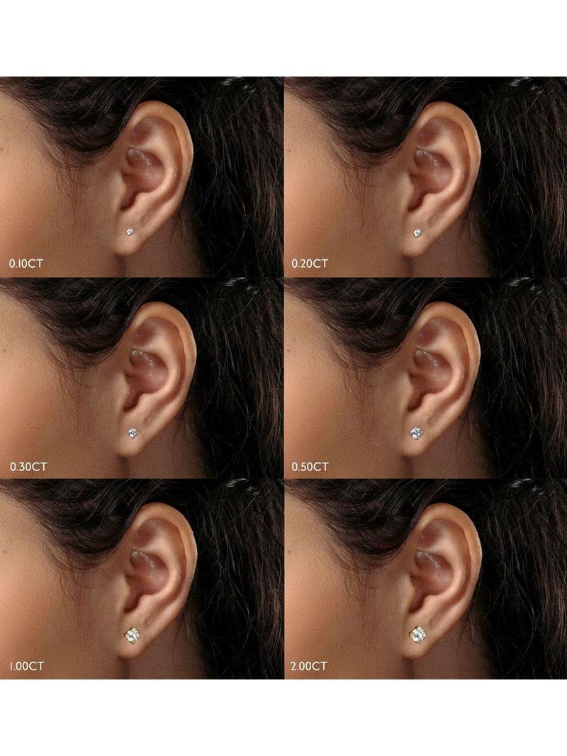 The Diamond Store White Lab Diamond Stud Earrings 0.10ct H/Si Quality in 9K Gold - 2.4mm