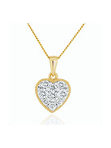 The Diamond Store 9K Yellow Gold Lab Diamond Heart Pendant Necklace