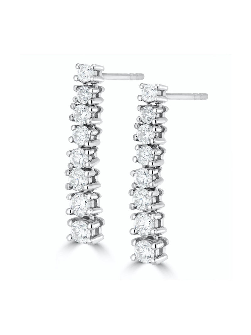 The Diamond Store 9K White Gold 1ct Lab Diamond Life Journey Drop Earrings