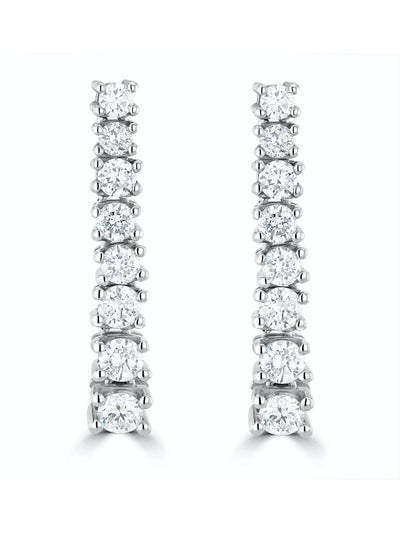 The Diamond Store 9K White Gold 1ct Lab Diamond Life Journey Drop Earrings