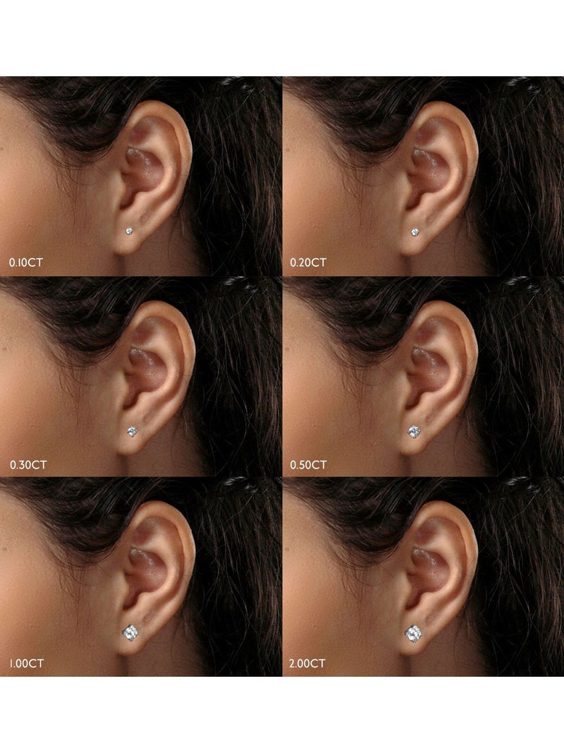The Diamond Store Silver Tone Lab Diamond Stud Earrings 0.15ct H/Si Quality in 925