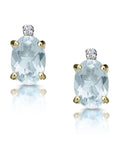 The Diamond Store Blue Aquamarine 0.80CT And Diamond 9K Earrings