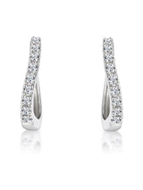 The Diamond Store 9K White Gold Diamond Hoop Earrings 12mm x 2mm