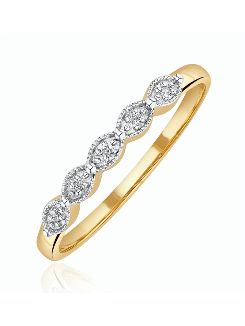 The Diamond Store 9K Gold 0.02ct Diamond Half Eternity Ring