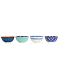 Kitchencraft Set of 4 Blue Patterned Ceramic Cereal Bowls