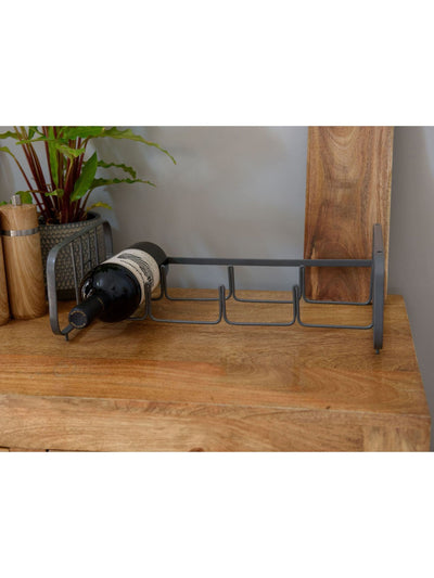 Kitchencraft Grey Vintage Style Stackable Metal Wine Rack 4-Bottle