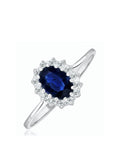The Diamond Store 9K White Gold 0.95ct Sapphire And Diamond Ring