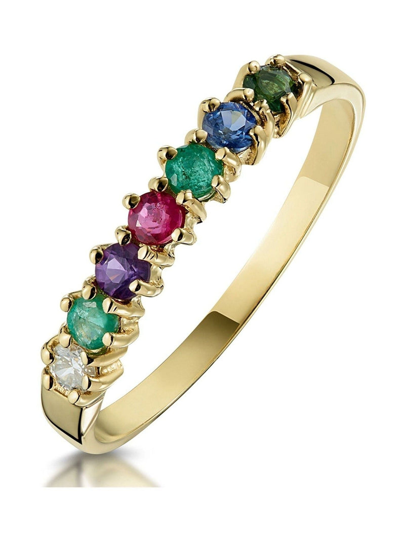 The Diamond Store 9K Yellow Gold Natural D.E.A.R.E.S.T Ring