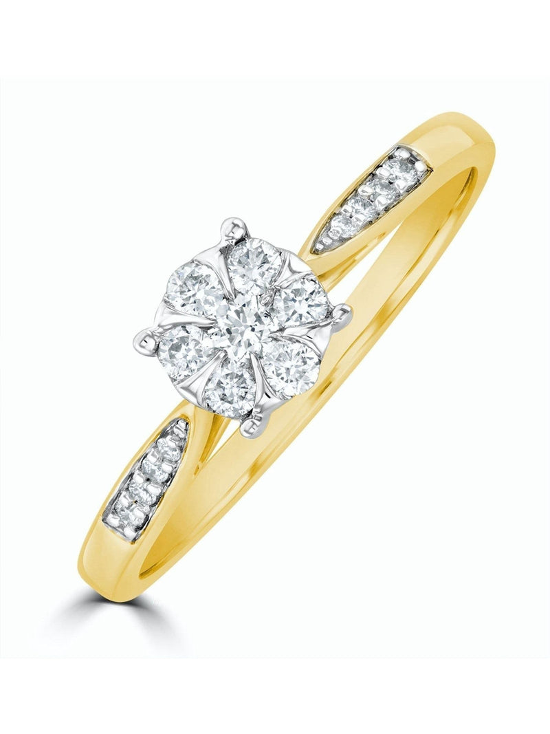 The Diamond Store lab diamond ring 9K yellow gold 0.25ct (British brand)