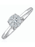 The Diamond Store 9K White Gold 0.25ct H/Si Lab White Diamond Cluster Solitaire Ring