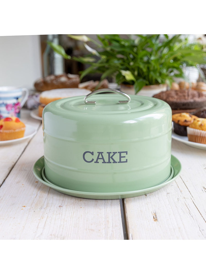 Kitchencraft Green Vintage-Style Round Airtight Cake Storage Tin